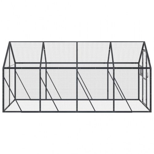 Voliere 1,79 × 4,00 × 1,85 m - aluminium, antracitgrå