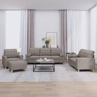 Sofasæt 4 dele med puder stof gråbrun