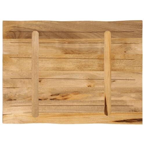 Bordplade 70x60x3,8 cm naturlig kant massivt ru mangotræ