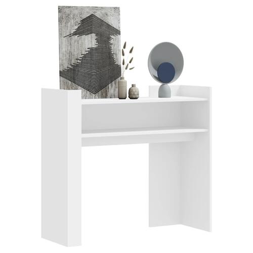 Konsolbord 100x35x90 cm konstrueret træ hvid