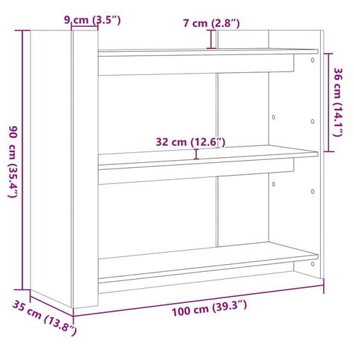 Konsolbord 100x35x90 cm konstrueret træ sort