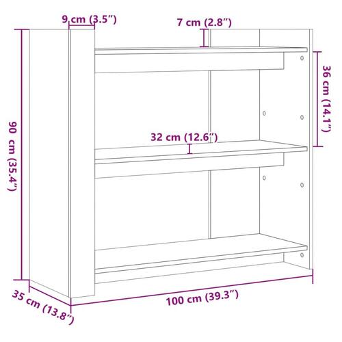 Konsolbord 100x35x90 cm konstrueret træ brun egetræsfarve
