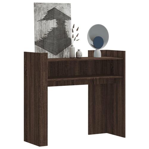 Konsolbord 100x35x90 cm konstrueret træ brun egetræsfarve