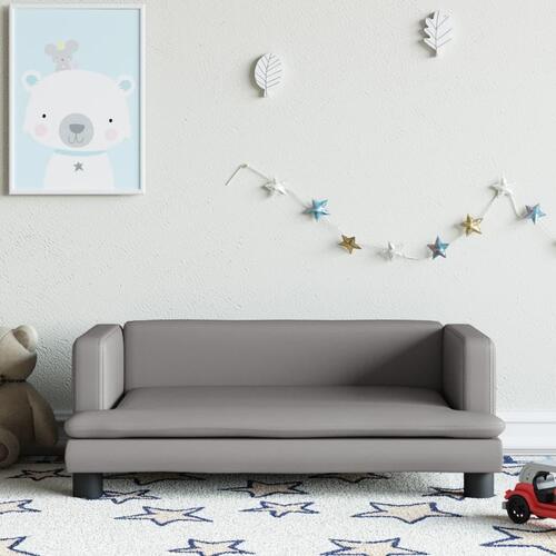 Sofa til børn 80x45x30 cm kunstlæder grå