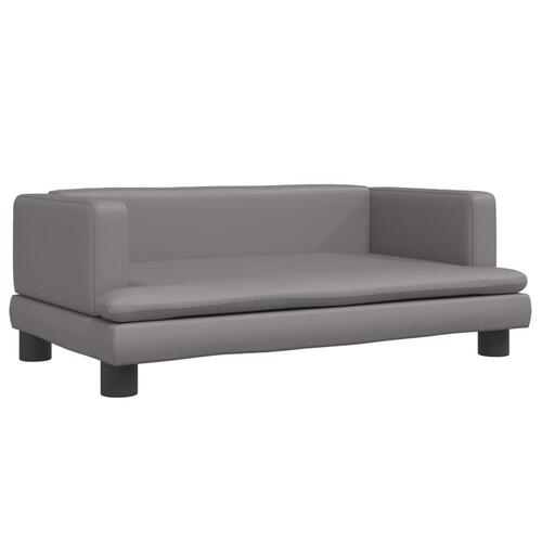 Sofa til børn 80x45x30 cm kunstlæder grå