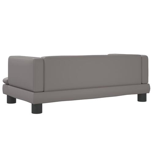 Sofa til børn 80x45x30 cm kunstlæder grå