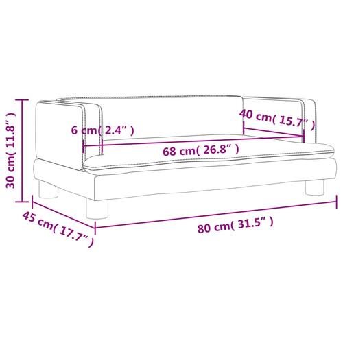 Sofa til børn 80x45x30 cm kunstlæder grå