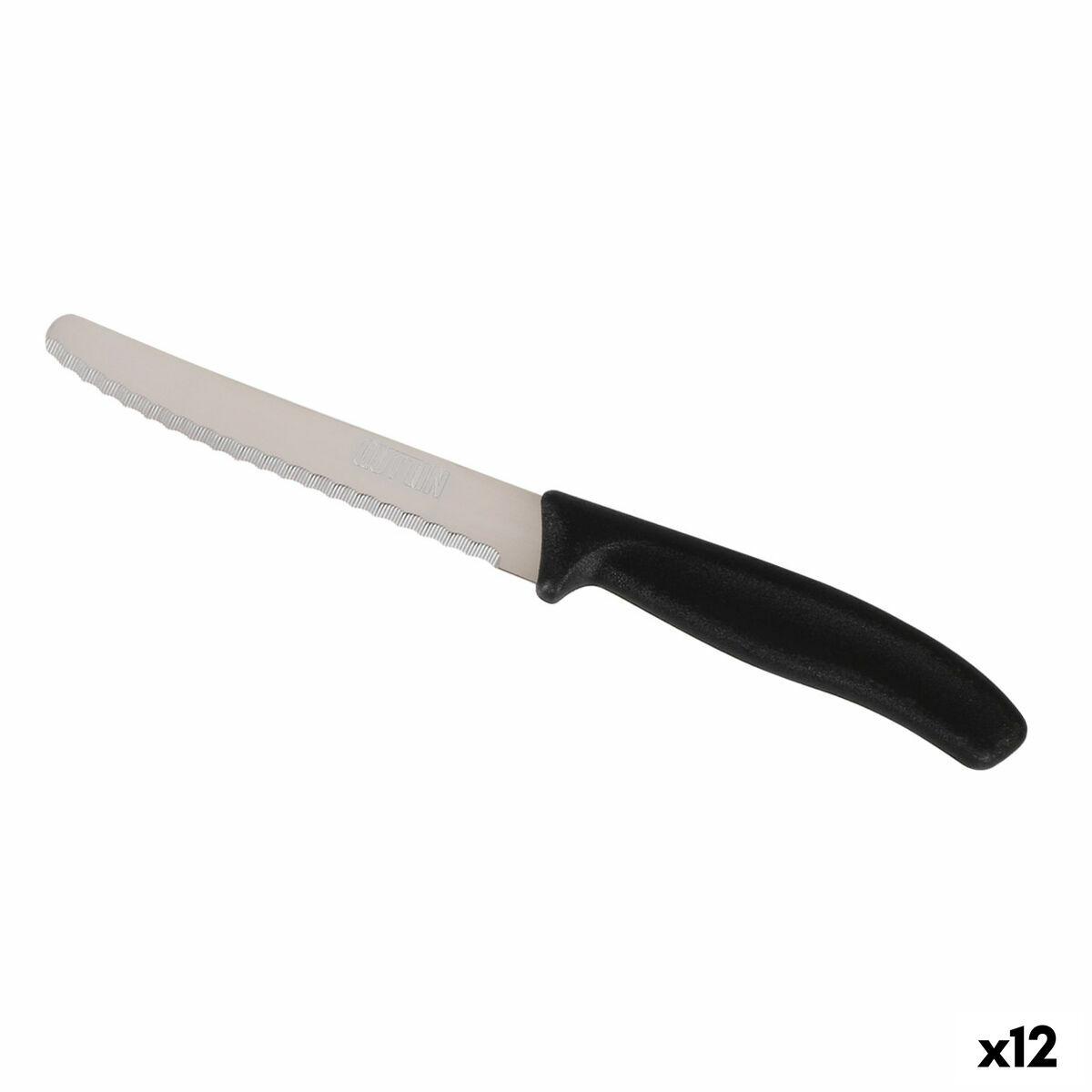 Quttin bordknive - sort/sølv, 6 dele, 21,2 cm (12 pakker)