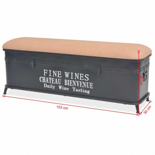 Opbevaringsbænk med hynde 103 x 30 x 40 cm