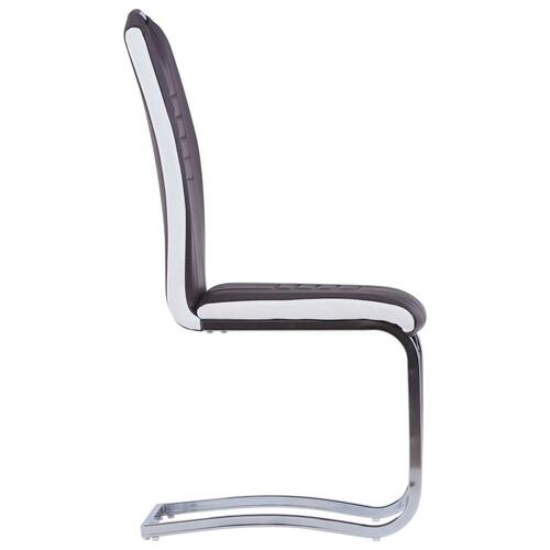 Spisebordsstole med cantilever 6 stk. kunstlæder brun