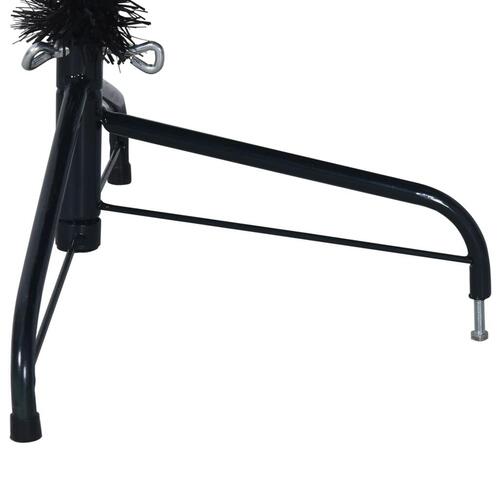 Kunstigt halvt juletræ med juletræsfod 210 cm PVC sort