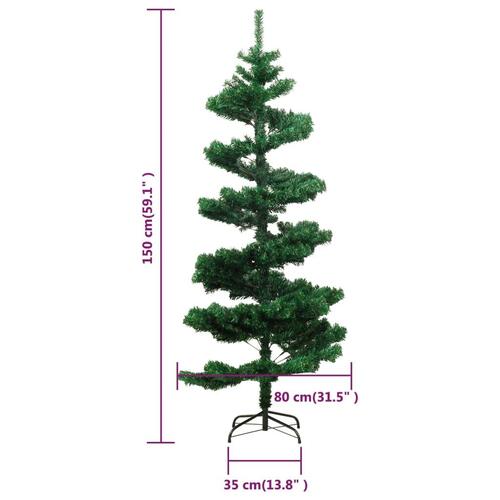 Juletræ med juletræsfod 150 cm PVC grøn