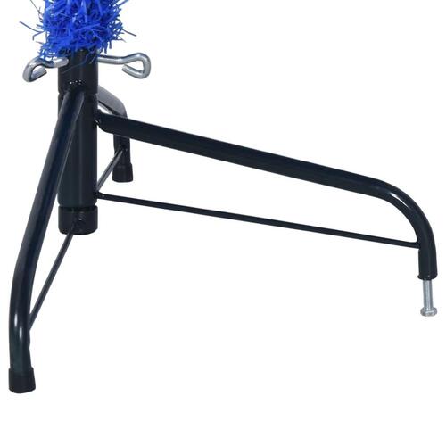Kunstigt halvt juletræ med juletræsfod 240 cm PVC blå