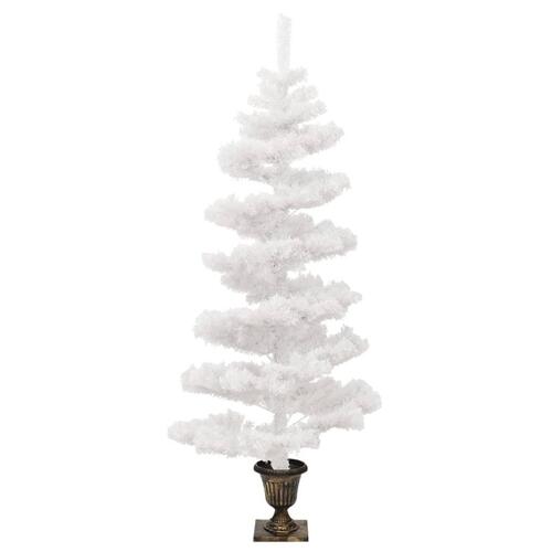 Juletræ med lys og potte PVC 120 cm hvid