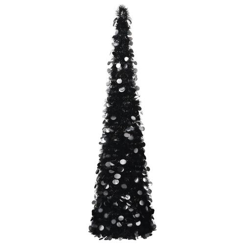 Kunstigt pop op-juletræ 180 cm PET sort