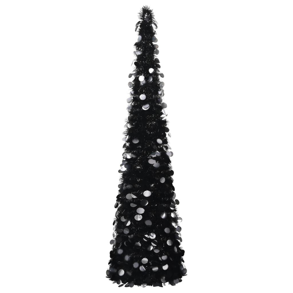 Kunstigt pop op-juletræ 180 cm PET sort
