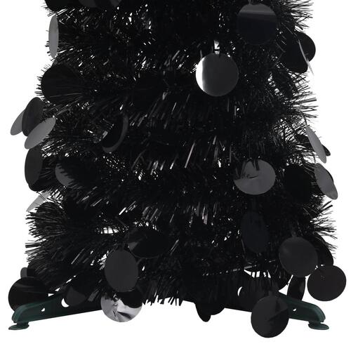 Kunstigt pop op-juletræ 180 cm PET sort