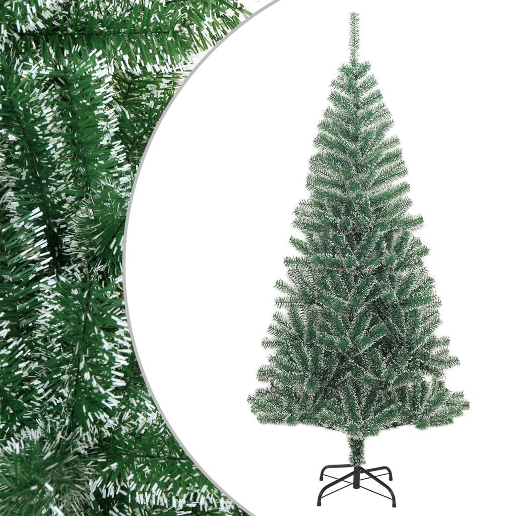 Kunstigt juletræ med sne 210 cm grøn