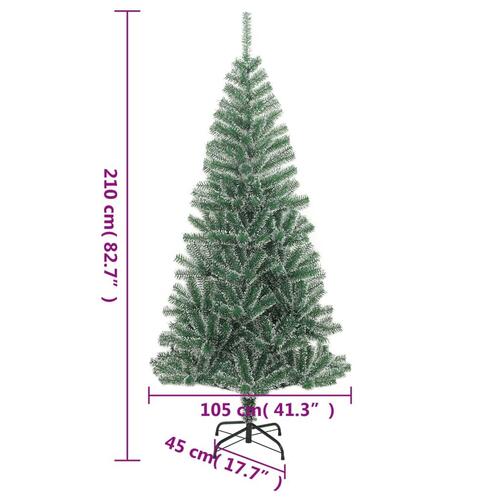 Kunstigt juletræ med sne 210 cm grøn