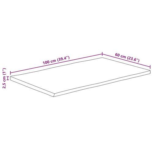 Bordplade 100x60x2,5 cm rektangulær massivt akacietræ