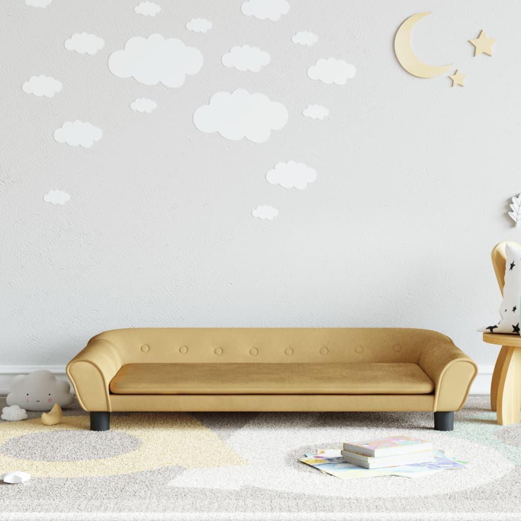 Sofa til børn 100x50x26 cm velour brun