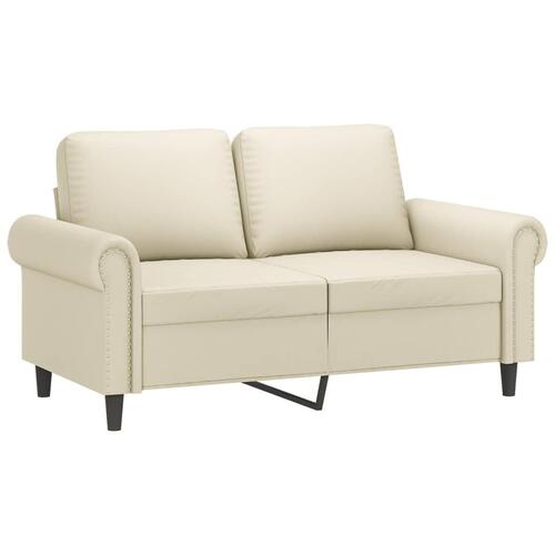 3 personers sofa med puder kunstlæder cremefarvet