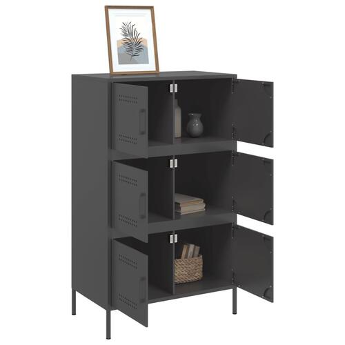 Højskab 68x39x113 cm stål sort