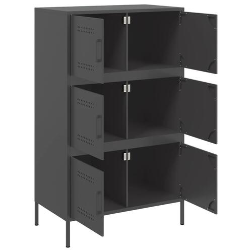 Højskab 68x39x113 cm stål sort