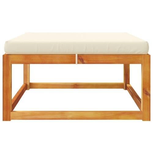 Haveskammel med hynde 65x65x29 cm massivt akacietræ