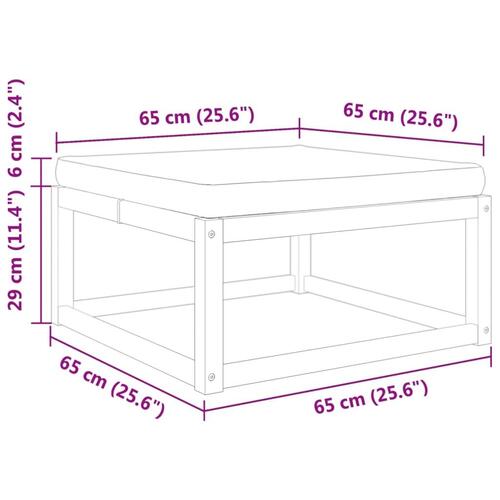 Haveskammel med hynde 65x65x29 cm massivt akacietræ