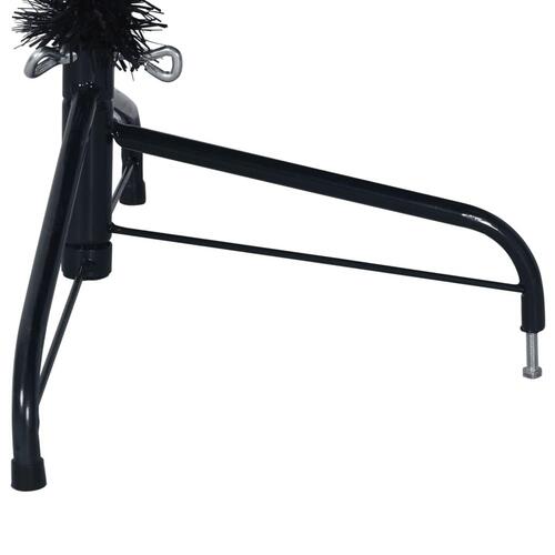 Kunstigt halvt juletræ med juletræsfod 240 cm PVC sort