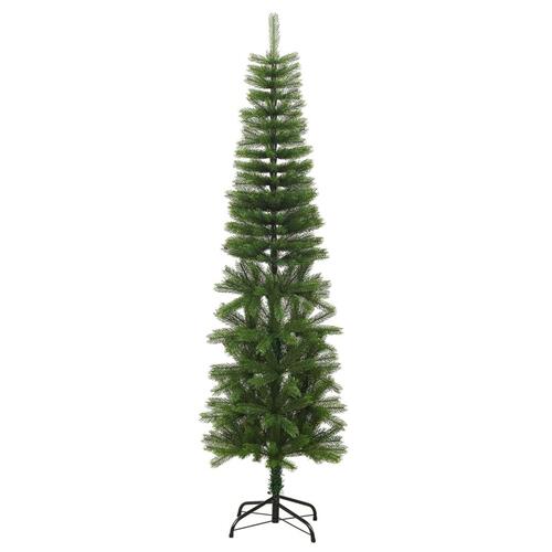 Kunstigt smalt juletræ med juletræsfod 180 cm PE