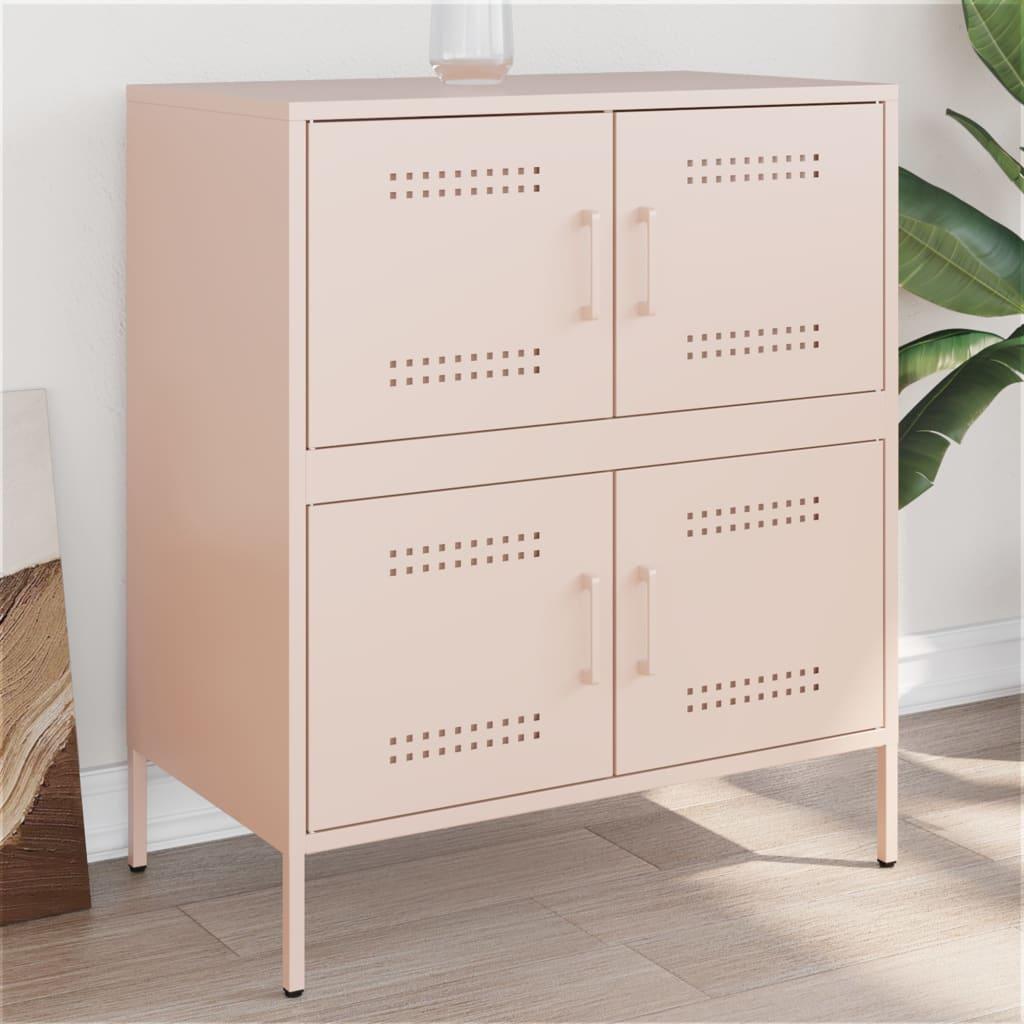 Skab 68x39x79 cm stål lyserød