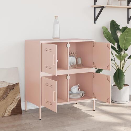 Skab 68x39x79 cm stål lyserød