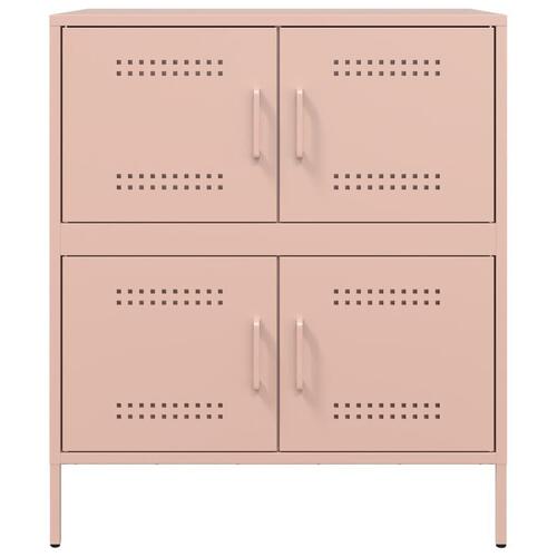 Skab 68x39x79 cm stål lyserød