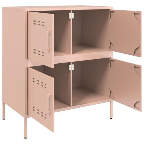 Skab 68x39x79 cm stål lyserød