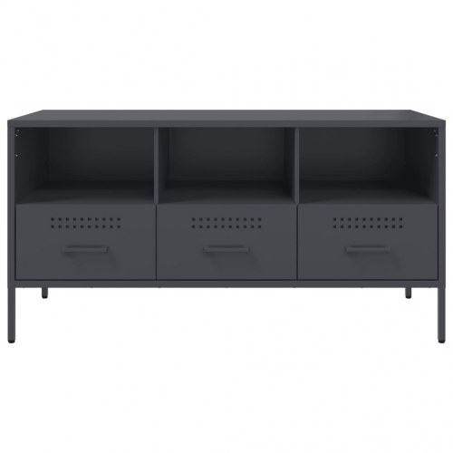 Tv-bord 100,5x39x50,5 cm stål antracitgrå