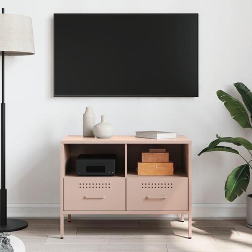 Tv-bord 68x39x50,5 cm stål lyserød