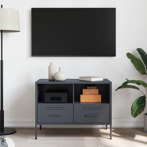 Tv-bord 68x39x50,5 cm stål antracitgrå