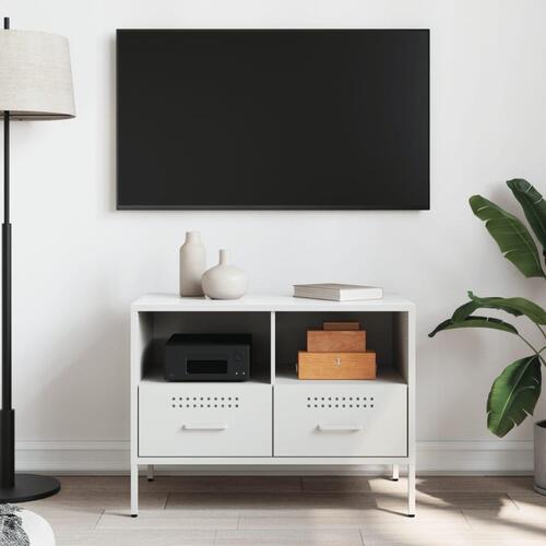Tv-bord 68x39x50,5 cm stål hvid