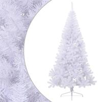 Kunstigt halvt juletræ med juletræsfod 180 cm PVC hvid