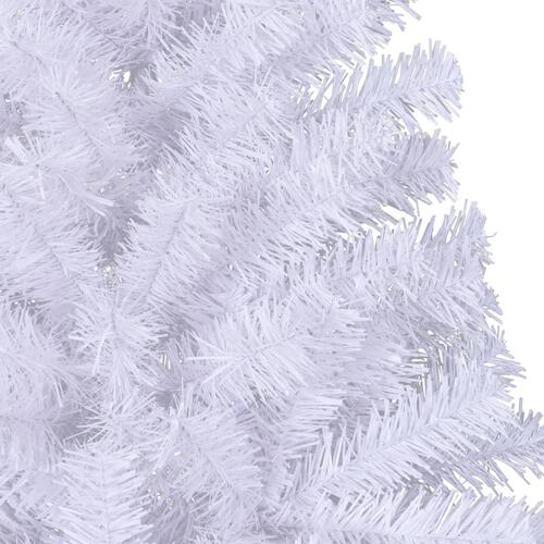 Kunstigt halvt juletræ med juletræsfod 180 cm PVC hvid