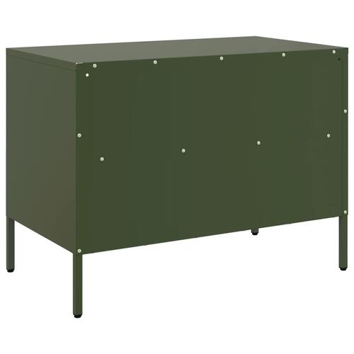 Tv-bord 68x39x50,5 cm stål olivengrøn