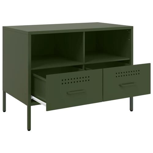 Tv-bord 68x39x50,5 cm stål olivengrøn