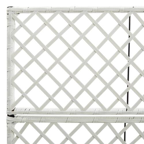 Espalier med plantekasse 3 krukker 83x30x130 cm polyrattan hvid