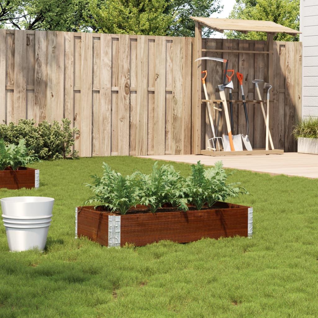 Plantekasse 100x50 cm massivt fyrretræ brun billede