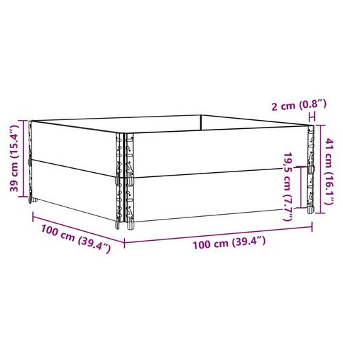 Plantekasse 100x100 cm massivt fyrretræ
