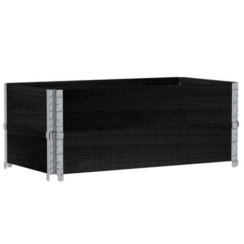 Plantekasse 100x50 cm massivt fyrretræ sort