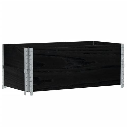 Plantekasse 100x50 cm massivt fyrretræ sort