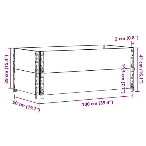 Plantekasse 100x50 cm massivt fyrretræ sort
